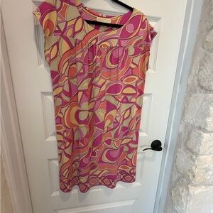 Michael Kors Pink and Light Yellow Geometric Tunic